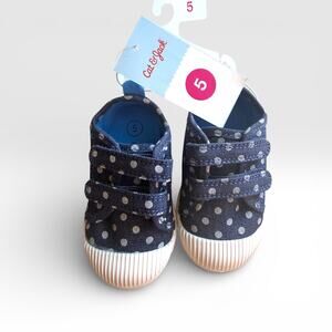 Cat & Jack Polka Dot Kids Shoes Sz 5 Toddler Childrens Unisex Blue White